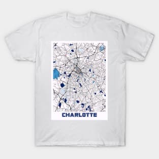 Charlotte - North Carolina MilkTea City Map T-Shirt